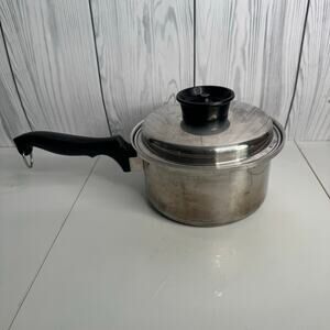 Vintage Chef's Ware Towncraft  7” Deep Sauce Pan 2.5 Qt 3 Ply Stainless Lid HTF